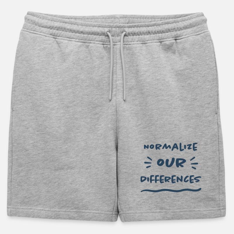 Normalize our Differences - Inclusion - Mens' Premium Organic Sweatshorts - heather grey