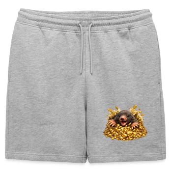 Taupe dans l’espoir doré - Short de survêtement homme premium - gris chiné - Devant - AI Model Male 178 light (178cm)