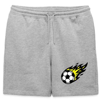 Ballon de Flamme de Football - Short de survêtement homme premium - gris chiné - Devant - AI Model Male 178 light (178cm)