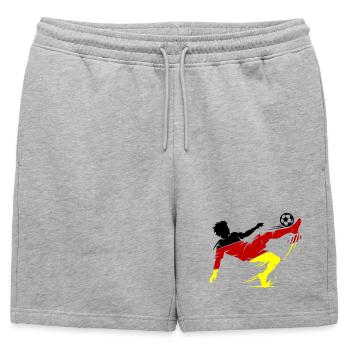 Retournée en pied aérien Allemagne Football - Short de survêtement homme premium - gris chiné - Devant - AI Model Male 178 light (178cm)