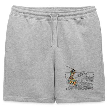 Les vagues continuent d’arriver Kamae Aïkido masculin Iaido Kendo - Short de survêtement homme premium - gris chiné - Devant - AI Model Male 178 light (178cm)