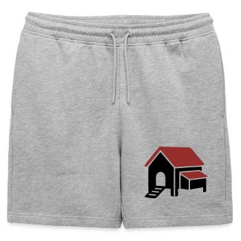 Icône de la ferme de poulaillers - Short de survêtement homme premium - gris chiné - Devant - AI Model Male 178 light (178cm)