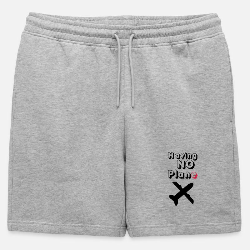 Having no Plane Geschenk - Männer Premium Organic Sweatshorts - Grau meliert