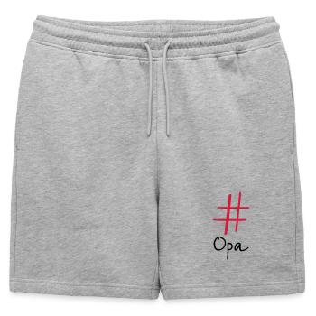 #Opa Hashtag Social Media I Idée cadeau pour grand-père - Short de survêtement homme premium - gris chiné - Devant - AI Model Male 178 light (178cm)