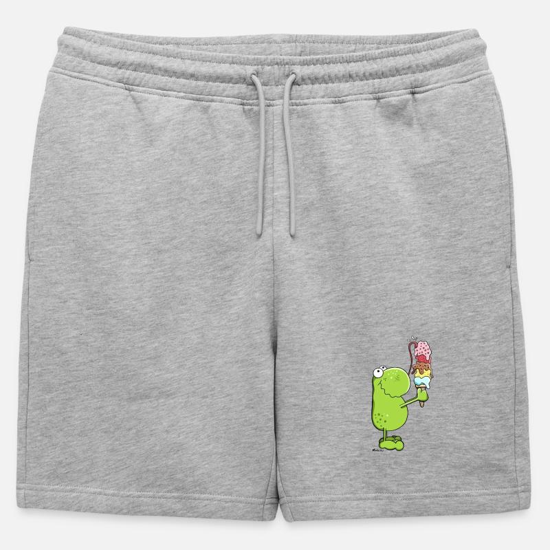 Frosch mit Eis - Männer Premium Organic Sweatshorts - Grau meliert