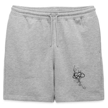 Tribal Heart with large infinity loop - Mens' Premium Organic Sweatshorts - heather grey - Front - AI Model Male 178 light (178cm)