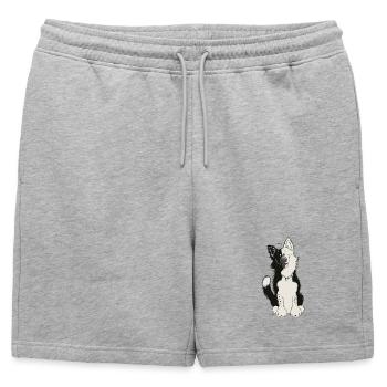 Mignon Border Collie - Short de survêtement homme premium - gris chiné - Devant - AI Model Male 178 light (178cm)