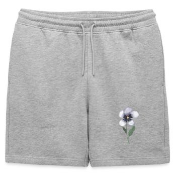 Pansy Violet - Short de survêtement homme premium - gris chiné - Devant - AI Model Male 178 light (178cm)