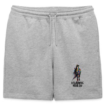 Chevaux islandais Déclaration Chevaux Fan de chevaux Islandais - Short de survêtement homme premium - gris chiné - Devant - AI Model Male 178 light (178cm)