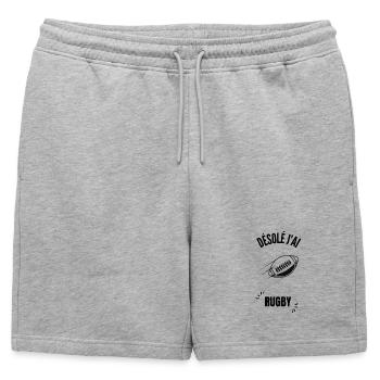 Outline Football Chart - Mens' Premium Organic Sweatshorts - heather grey - Front - AI Model Male 178 light (178cm)