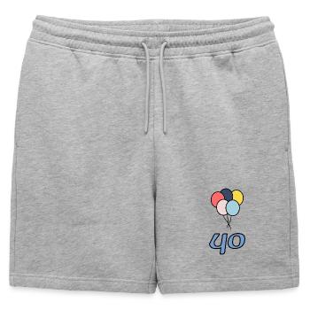 40. 40 ANS. 40e ANNIVERSAIRE. ANNIVERSAIRE 40 ANS. - Short de survêtement homme premium - gris chiné - Devant - AI Model Male 178 light (178cm)