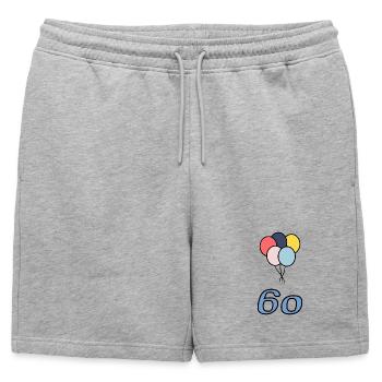 60. 60 ANS. 60e ANNIVERSAIRE. ANNIVERSAIRE 60 ANS. - Short de survêtement homme premium - gris chiné - Devant - AI Model Male 178 light (178cm)