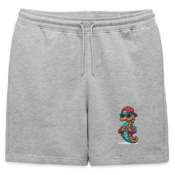 Cœur Cavalier Hippocampe - Short de survêtement homme premium - gris chiné - Devant - AI Model Male 178 light (178cm)