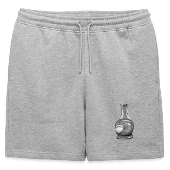 Vieux Shuh avec trou - Short de survêtement homme premium - gris chiné - Devant - AI Model Male 178 light (178cm)