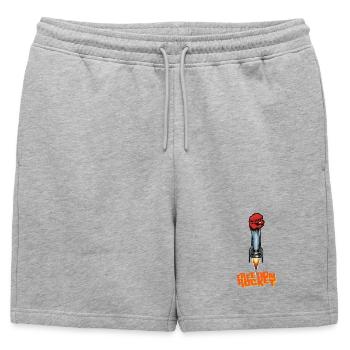 ROCKET FIGHT - freedom & rights - Mens' Premium Organic Sweatshorts - heather grey - Front - AI Model Male 178 light (178cm)