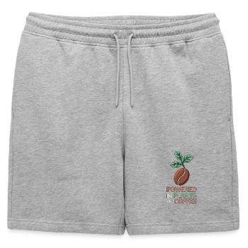 Nutritionist Powered By Plants And Coffee Dietary - Mens' Premium Organic Sweatshorts - heather grey - Front - AI Model Male 178 light (178cm)