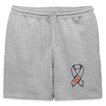 Espoir du cancer en boucle - Short de survêtement homme premium - gris chiné - Devant - AI Model Male 178 light (178cm)