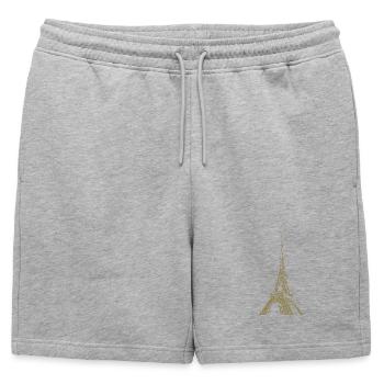Tour Eiffel Paris monument minimaliste - Short de survêtement homme premium - gris chiné - Devant - AI Model Male 178 light (178cm)