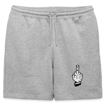 fuck you finger mittelfinger - Short de survêtement homme premium - gris chiné - Devant - AI Model Male 178 light (178cm)