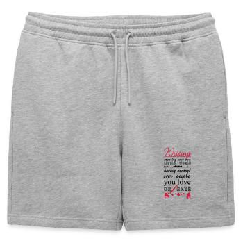Writing auteur écrivain livre sort cadeau - Short de survêtement homme premium - gris chiné - Devant - AI Model Male 178 light (178cm)