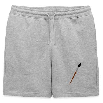 pinceau - Short de survêtement homme premium - gris chiné - Devant - AI Model Male 178 light (178cm)