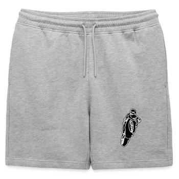 Wheelie extreme avec moto à la course - W/S - Short de survêtement homme premium - gris chiné - Devant - AI Model Male 178 light (178cm)