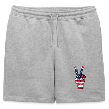 Symbole de paix de Noël drapeau des États-Unis utilisé - Short de survêtement homme premium - gris chiné - Devant - AI Model Male 178 light (178cm)