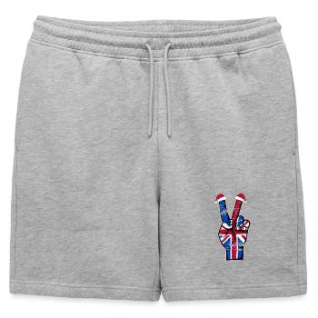 Drapeau britannique Noël symbole de la paix utilisé - Short de survêtement homme premium - gris chiné - Devant - AI Model Male 178 light (178cm)