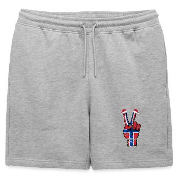 Drapeau de la Norvège Noël Symbole de la paix utilisé - Short de survêtement homme premium - gris chiné - Devant - AI Model Male 178 light (178cm)
