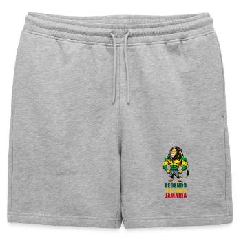 Musique reggae jamaïcaine - Short de survêtement homme premium - gris chiné - Devant - AI Model Male 178 light (178cm)
