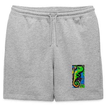 caméléon - Short de survêtement homme premium - gris chiné - Devant - AI Model Male 178 light (178cm)