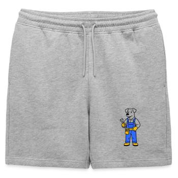 Plombier chien - Short de survêtement homme premium - gris chiné - Devant - AI Model Male 178 light (178cm)