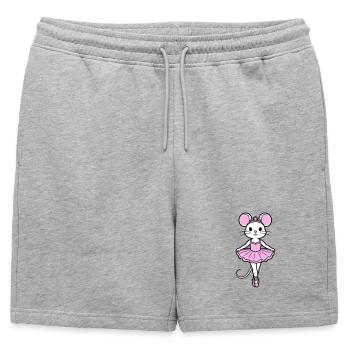 Souris ballerine - Short de survêtement homme premium - gris chiné - Devant - AI Model Male 178 light (178cm)