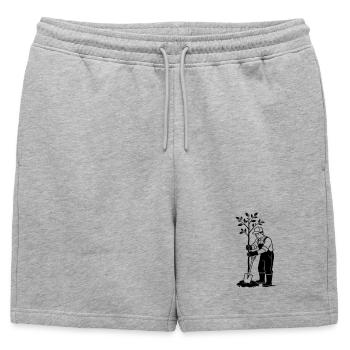 Jardinier - Short de survêtement homme premium - gris chiné - Devant - AI Model Male 178 light (178cm)