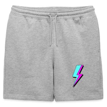 Éclair au néon psychédélique - Short de survêtement homme premium - gris chiné - Devant - AI Model Male 178 light (178cm)