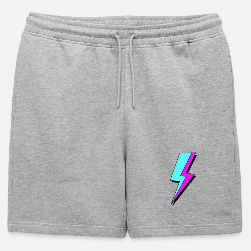 Psychedelic Neon Lightning - Mens' Premium Organic Sweatshorts - heather grey