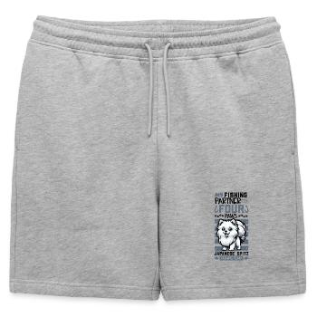 Pêche et Spitz japonais - Short de survêtement homme premium - gris chiné - Devant - AI Model Male 178 light (178cm)