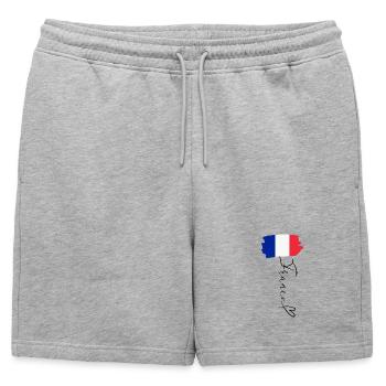 Drapeau France Fierté Régionale Identité Nationale - Short de survêtement homme premium - gris chiné - Devant - AI Model Male 178 light (178cm)
