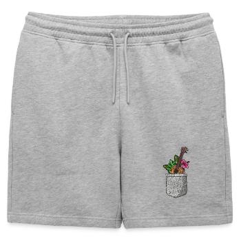Poche ukélé hawaïen - Short de survêtement homme premium - gris chiné - Devant - AI Model Male 178 light (178cm)