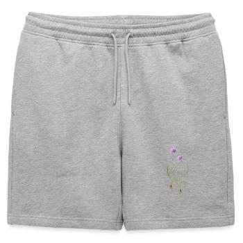 Illustration de la nature des fleurs de prairie - Short de survêtement homme premium - gris chiné - Devant - AI Model Male 178 light (178cm)