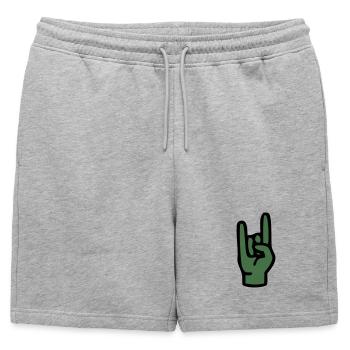 Salutation scout faisant signe de la main au camp d’été - Short de survêtement homme premium - gris chiné - Devant - AI Model Male 178 light (178cm)