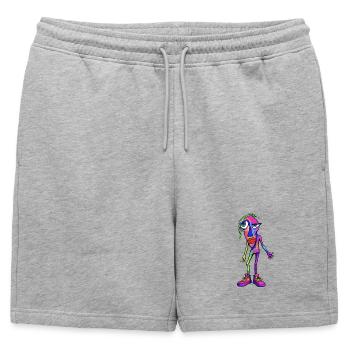 Colorful Abstract Smoker Character - Mens' Premium Organic Sweatshorts - heather grey - Front - AI Model Male 178 light (178cm)