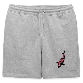 Koi - Nishikigoi - Männer Premium Organic Sweatshorts - Grau meliert - Vorne - AI Model Male 178 light (178cm)