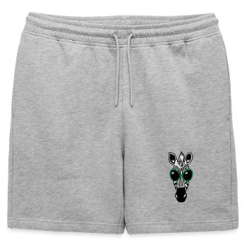 Le zèbre avec des lunettes de soleil - Short de survêtement homme premium - gris chiné - Devant - AI Model Male 178 light (178cm)
