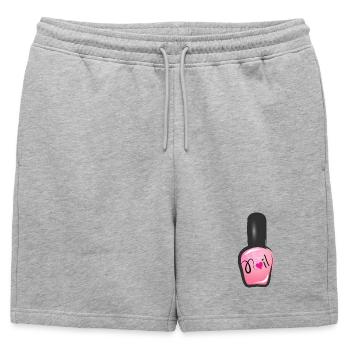 vernis rose à ongles dans le style graffiti avec coeur - Short de survêtement homme premium - gris chiné - Devant - AI Model Male 178 light (178cm)