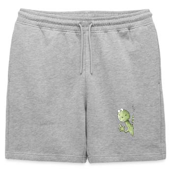 Droll Dino I Dinosaure Raptor - Short de survêtement homme premium - gris chiné - Devant - AI Model Male 178 light (178cm)