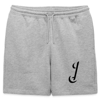 Lettre J, nom, la lettre J - Short de survêtement homme premium - gris chiné - Devant - AI Model Male 178 light (178cm)