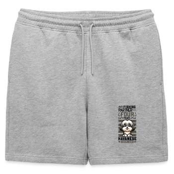 Pêche et chien de berger de l’Himalaya - Short de survêtement homme premium - gris chiné - Devant - AI Model Male 178 light (178cm)