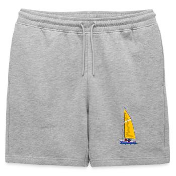 Voile - Short de survêtement homme premium - gris chiné - Devant - AI Model Male 178 light (178cm)