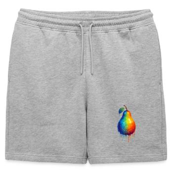 Poire avec un dégradé coloré - Short de survêtement homme premium - gris chiné - Devant - AI Model Male 178 light (178cm)